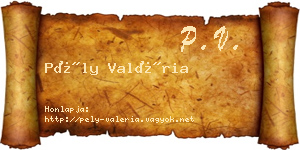 Pély Valéria névjegykártya