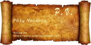 Pély Valéria névjegykártya